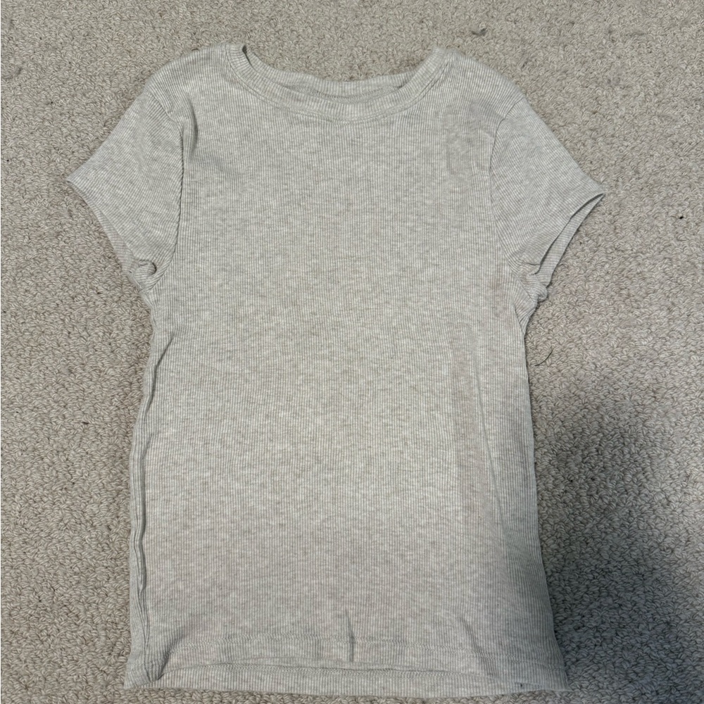 Tan Ribbed Short Sleeve Top from PACSUN